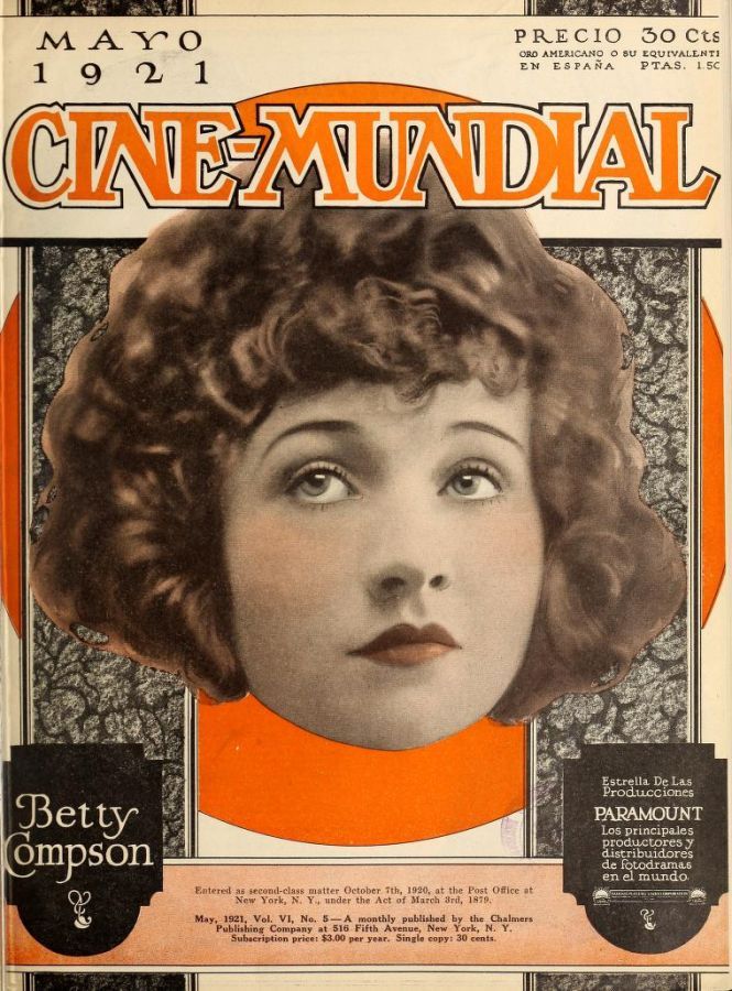 CINE-MUNDIAL magazine side cover May 1921