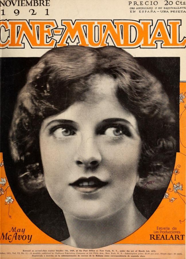 CINE-MUNDIAL magazine side cover November 1921