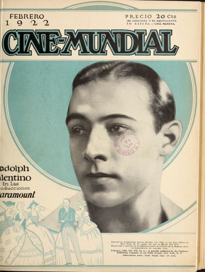 CINE-MUNDIAL magazine side cover February 1922