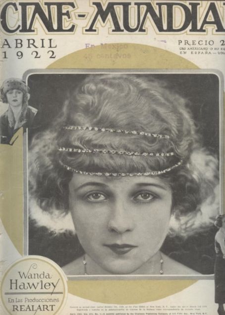 CINE-MUNDIAL magazine side cover April 1922
