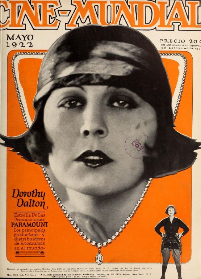 CINE-MUNDIAL magazine side cover May 1922