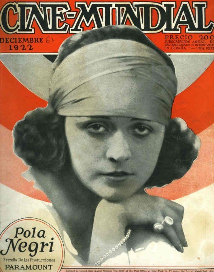 CINE-MUNDIAL magazine side cover December 1922