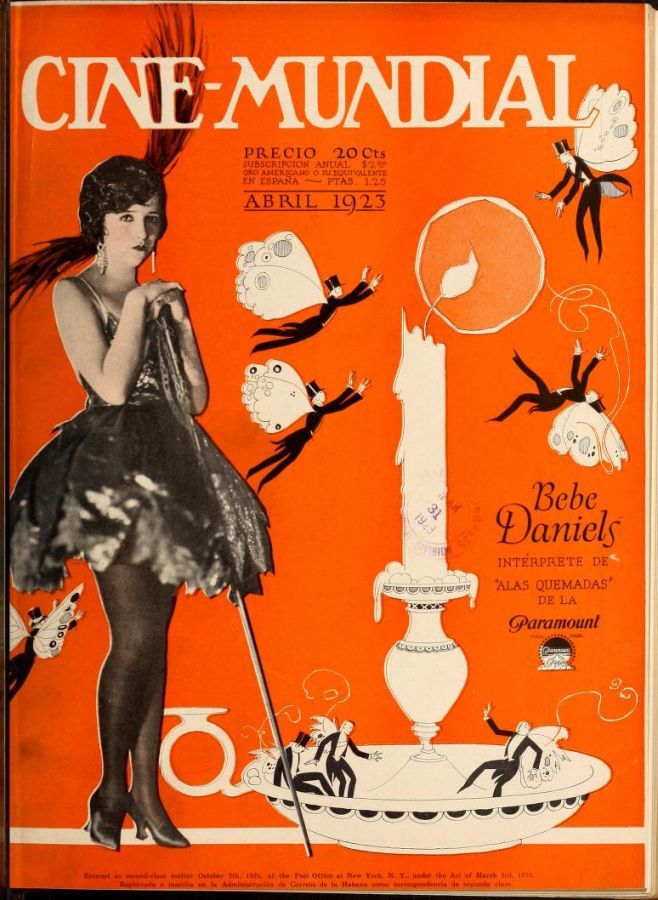 CINE-MUNDIAL magazine side cover April 1923