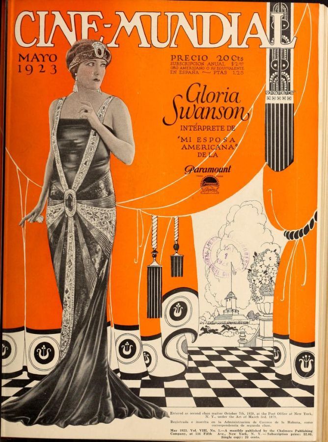 CINE-MUNDIAL magazine side cover May 1923