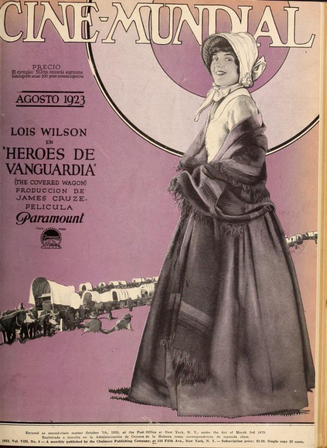 CINE-MUNDIAL magazine side cover August 1923