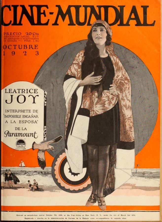 CINE-MUNDIAL magazine side cover October 1923