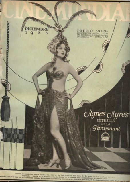 CINE-MUNDIAL magazine side cover December 1923