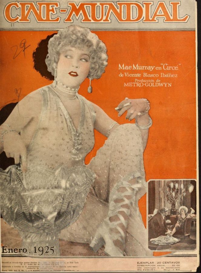 CINE-MUNDIAL magazine side cover January 1925