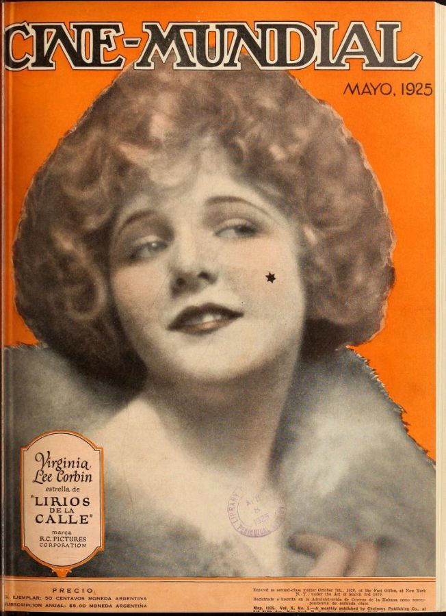 CINE-MUNDIAL magazine side cover May 1925