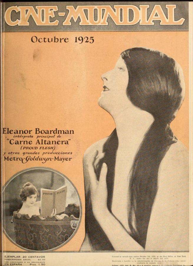CINE-MUNDIAL magazine side cover October 1925