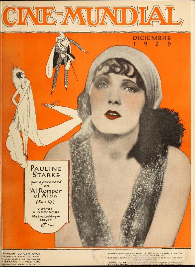 CINE-MUNDIAL magazine side cover December 1925