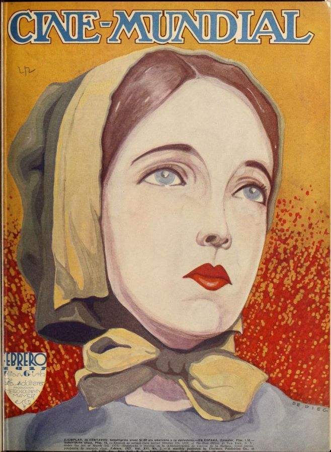 CINE-MUNDIAL magazine side cover February 1927