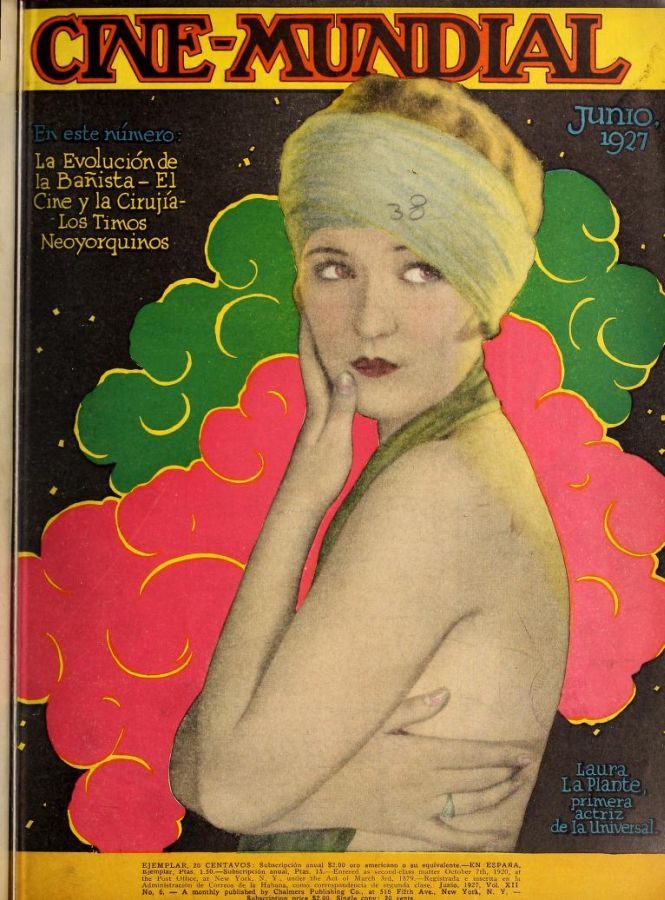 CINE-MUNDIAL magazine side cover June 1927