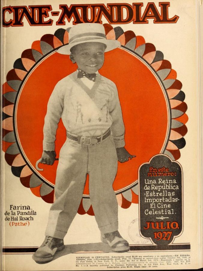 CINE-MUNDIAL magazine side cover July 1927