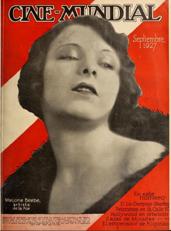 CINE-MUNDIAL magazine side cover September 1927