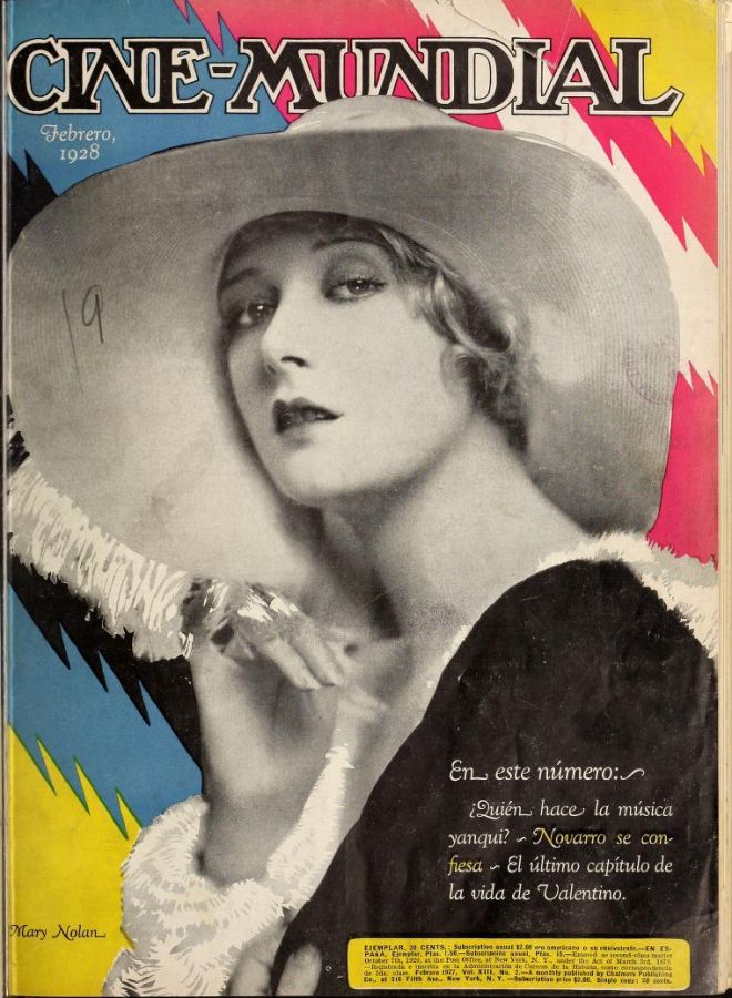 CINE-MUNDIAL magazine side cover February 1928
