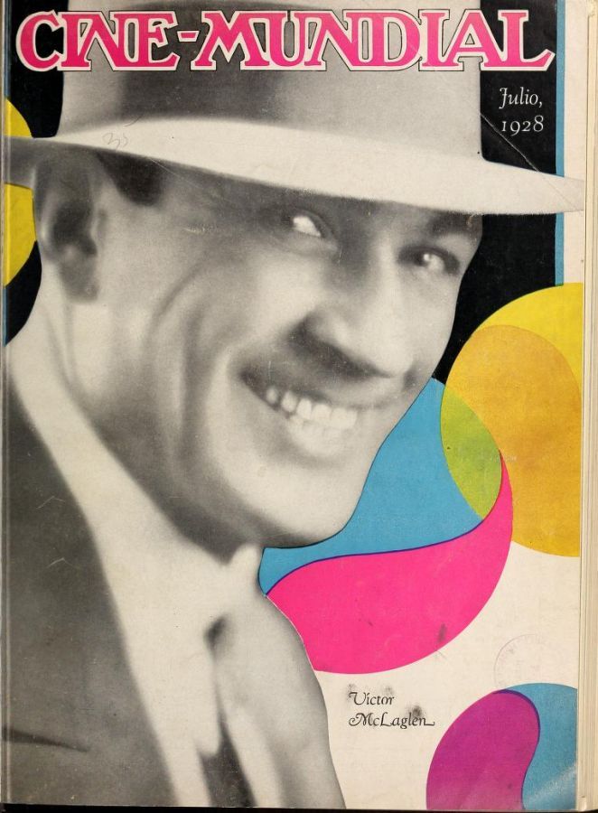 CINE-MUNDIAL magazine side cover July 1928