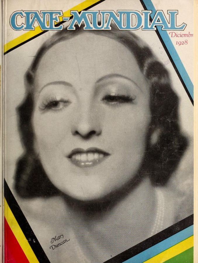 CINE-MUNDIAL magazine side cover December 1928