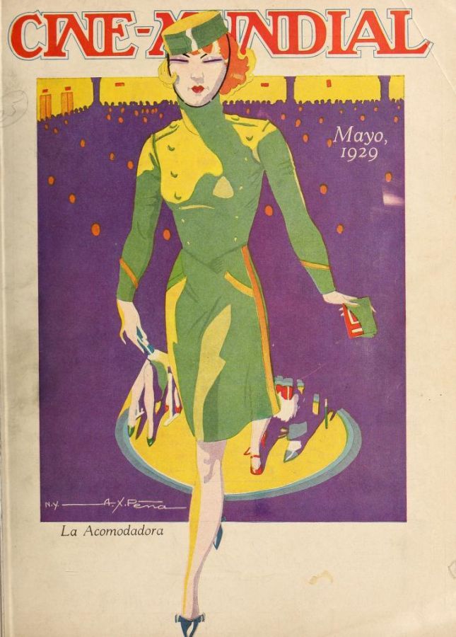 CINE-MUNDIAL magazine side cover May 1929