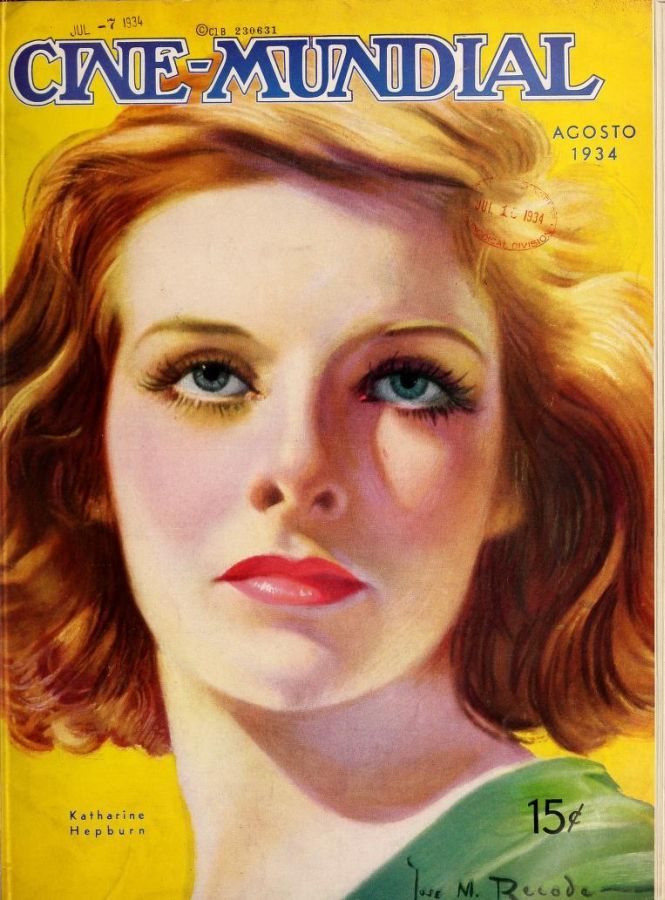 CINE-MUNDIAL magazine side cover August 1934