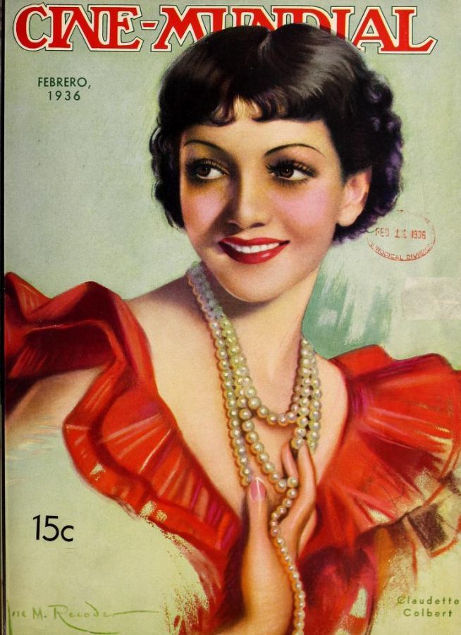 CINE-MUNDIAL magazine side cover February 1936