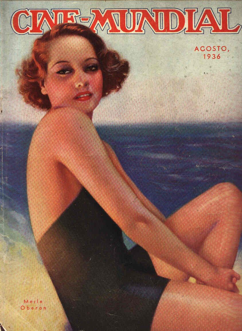 CINE-MUNDIAL magazine side cover August 1936