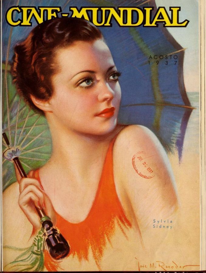 CINE-MUNDIAL magazine side cover August 1937