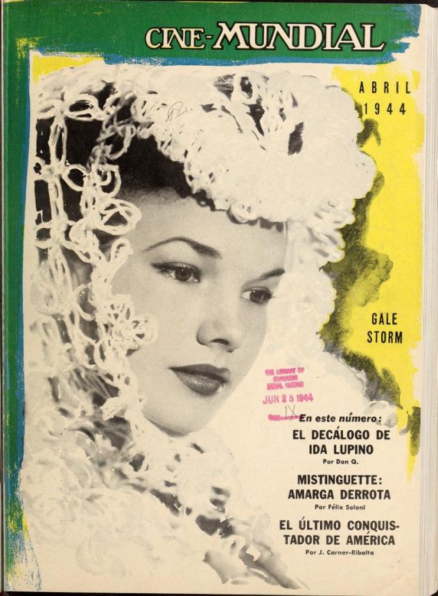 CINE-MUNDIAL magazine side cover April 1944