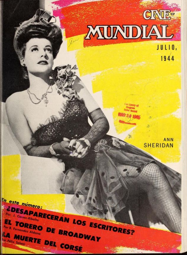 CINE-MUNDIAL magazine side cover July 1944