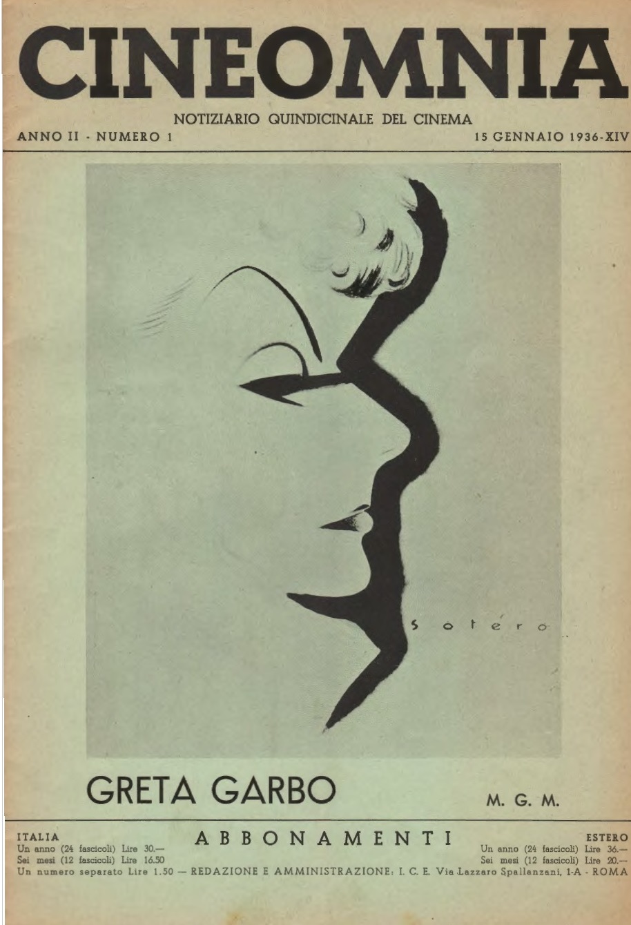 CINEOMNIA magazine side cover Issue 1 15 January 1936