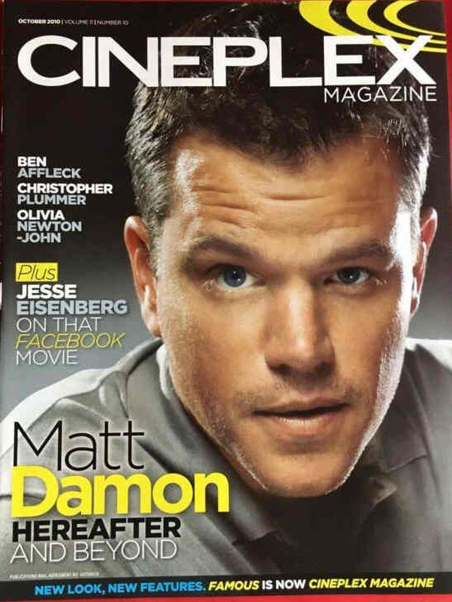 CINEPLEX magazine side cover October 2010