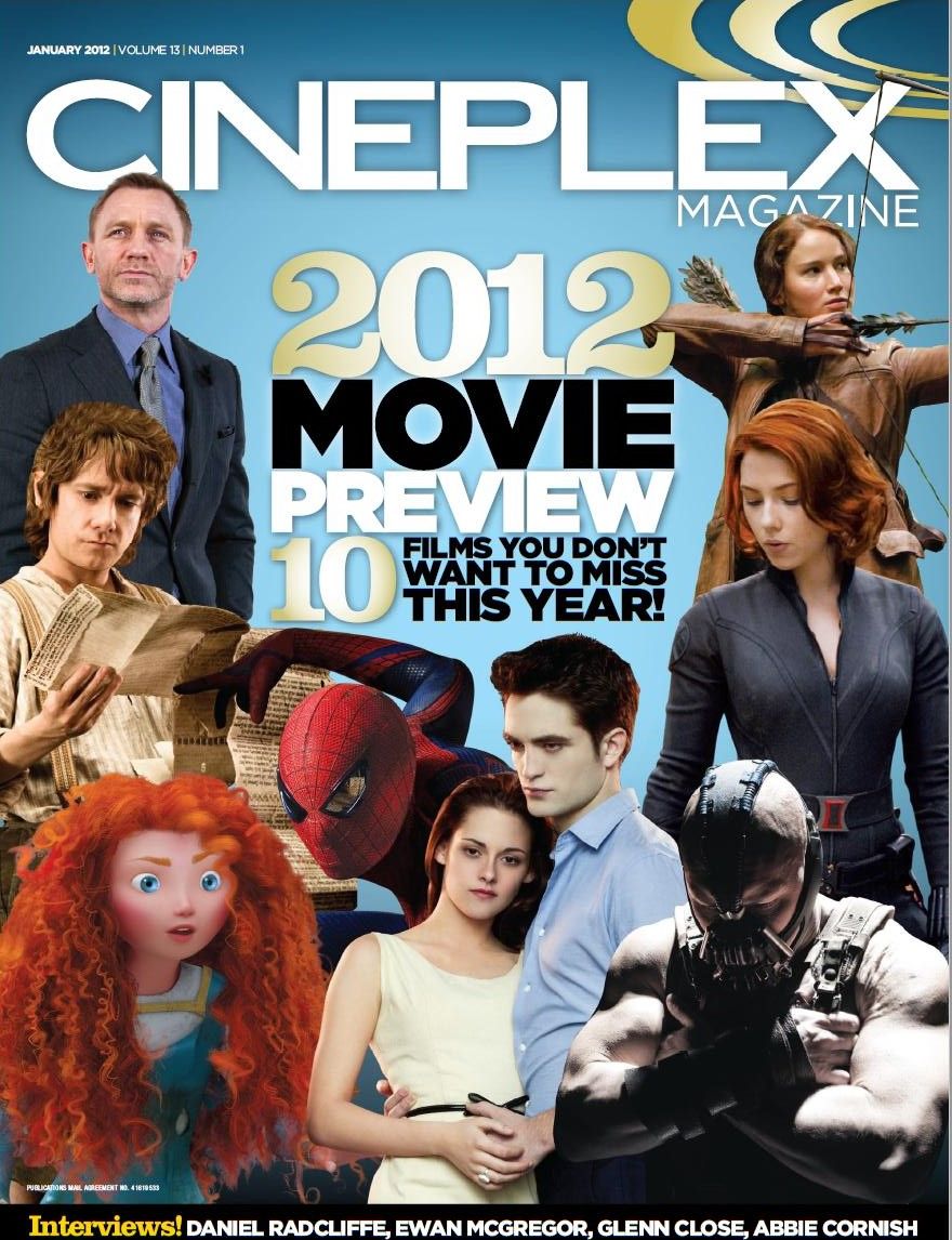 CINEPLEX magazine side cover  Vol 13 No  1  January 2012