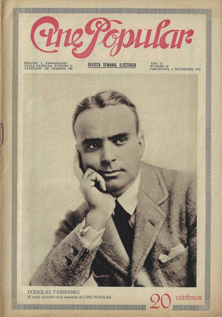 CINE POPULAR magazine side cover Issue 93 6 December 1922