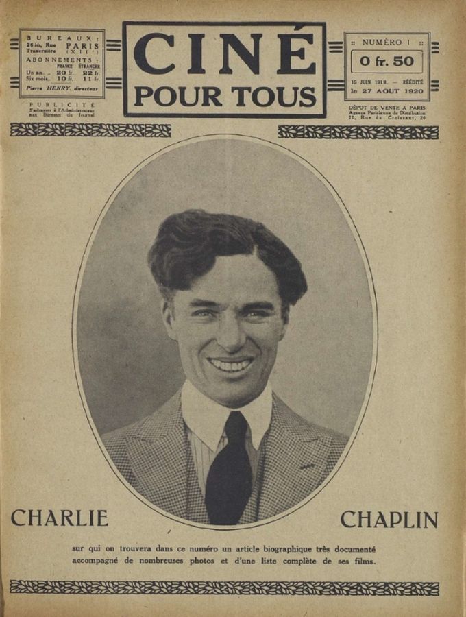 CINE POUR TOUS magazine side cover Issue 1 15 June 1919