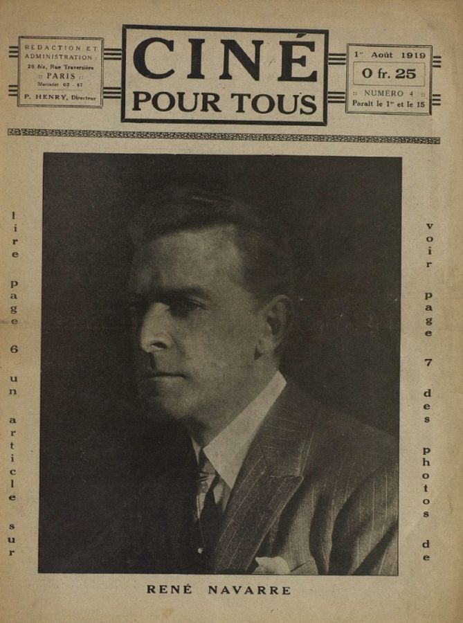 CINE POUR TOUS magazine side cover Issue 4 1 August 1919
