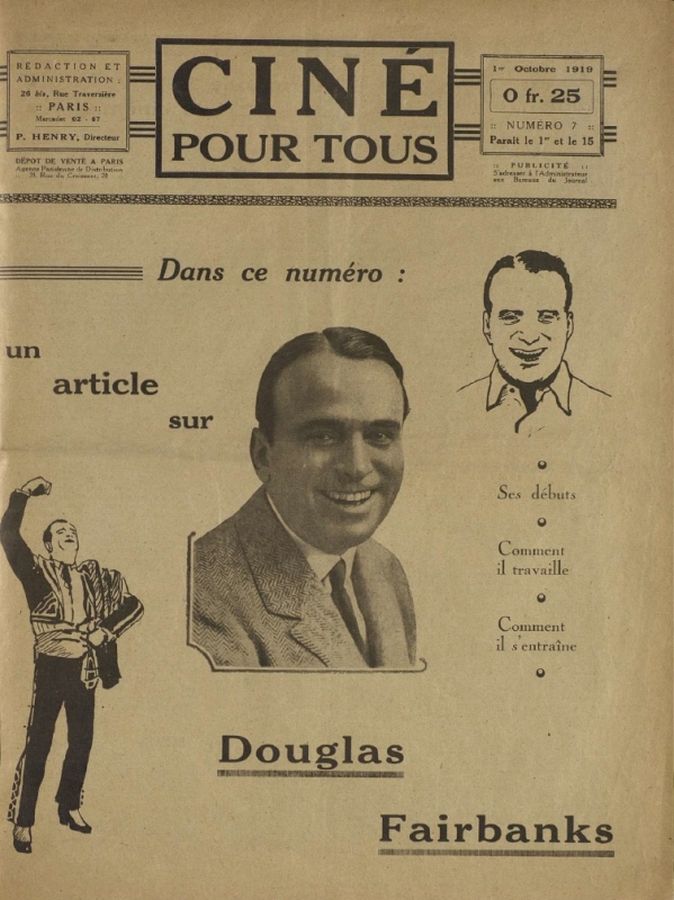 CINE POUR TOUS magazine side cover Issue 7 1 October 1919