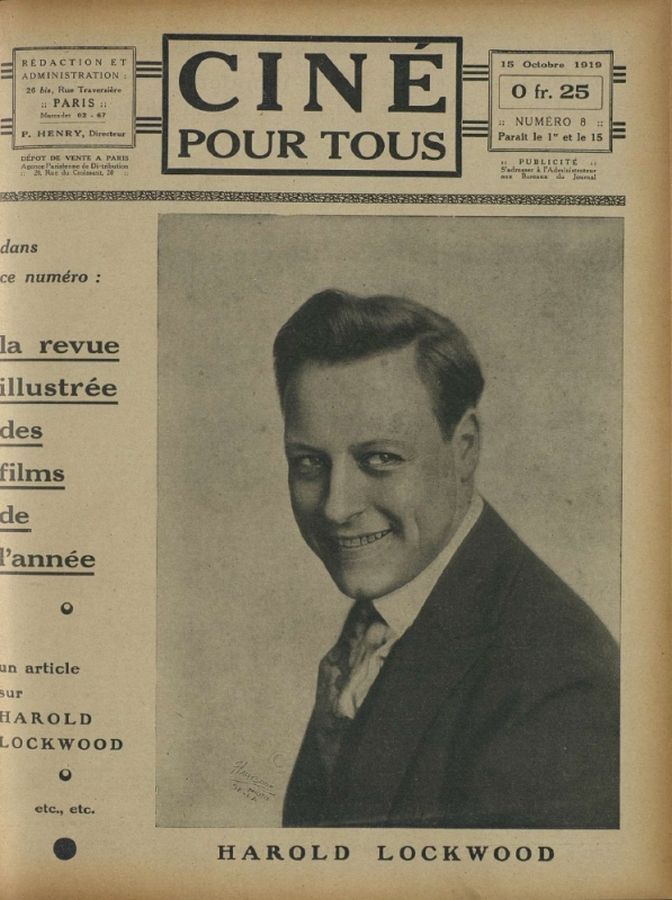 CINE POUR TOUS magazine side cover Issue 8 15 October 1919