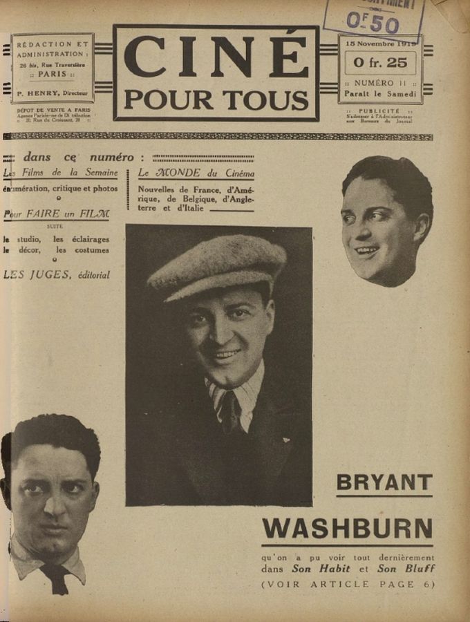 CINE POUR TOUS magazine side cover Issue 11 15 November 1919