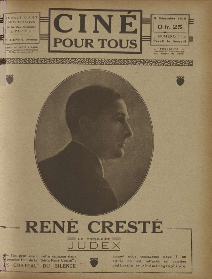 CINE POUR TOUS magazine side cover Issue 14 6 December 1919