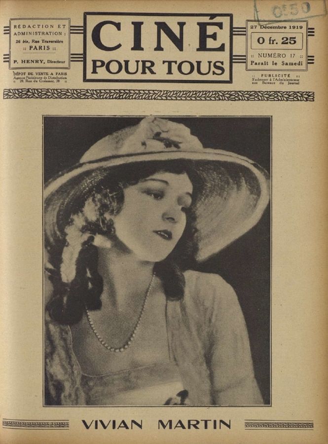 CINE POUR TOUS magazine side cover Issue 17 27 December 1919