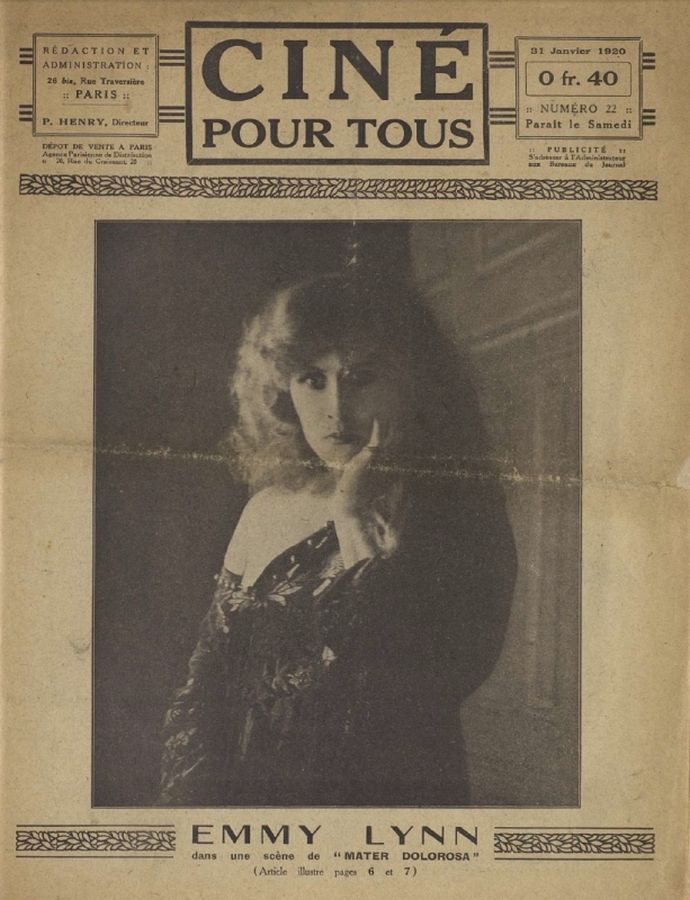 CINE POUR TOUS magazine side cover Issue 22 31 January 1920