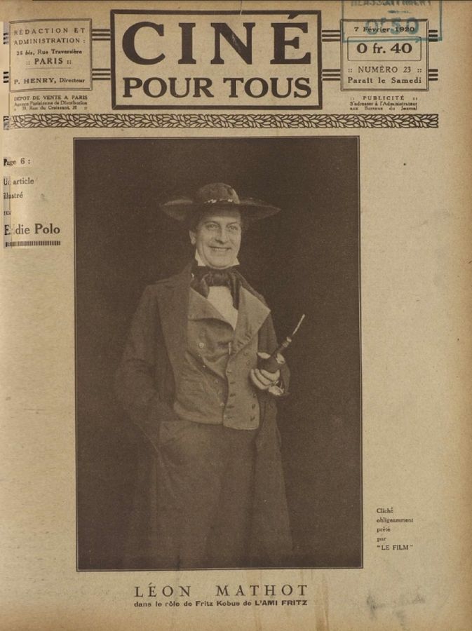 CINE POUR TOUS magazine side cover Issue 23 7 February 1920