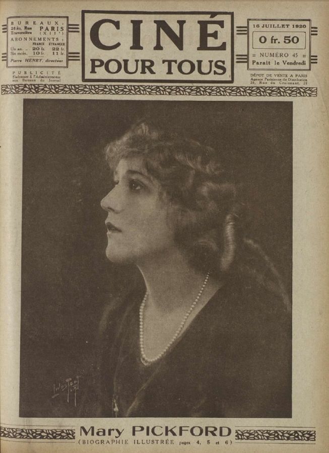 CINE POUR TOUS magazine side cover Issue 45 16 July 1920