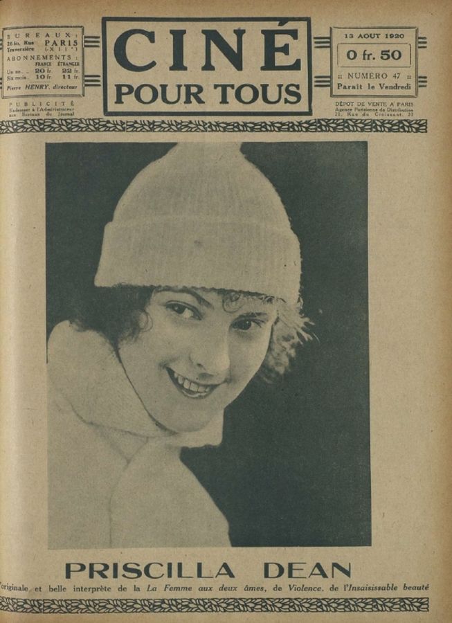 CINE POUR TOUS magazine side cover Issue 47 13 August 1920