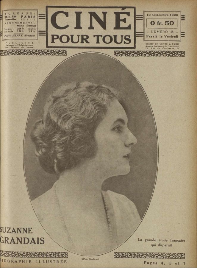 CINE POUR TOUS magazine side cover Issue 48 10 September 1920