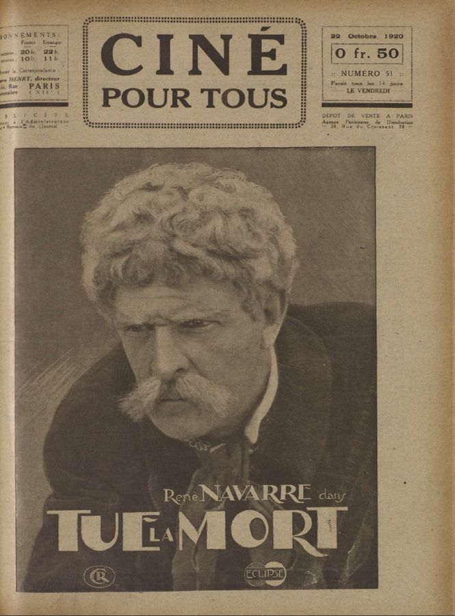 CINE POUR TOUS magazine side cover Issue 51 22 October 1920