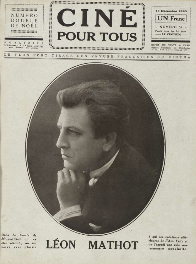 CINE POUR TOUS magazine side cover Issue 55 17 December 1920