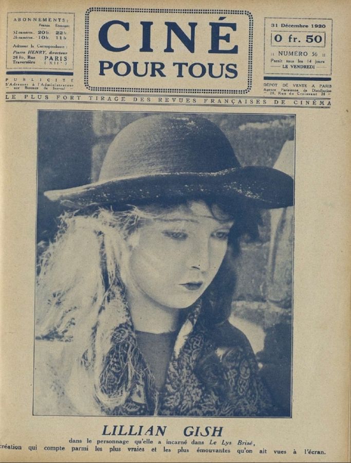 CINE POUR TOUS magazine side cover Issue 56 31 December 1920