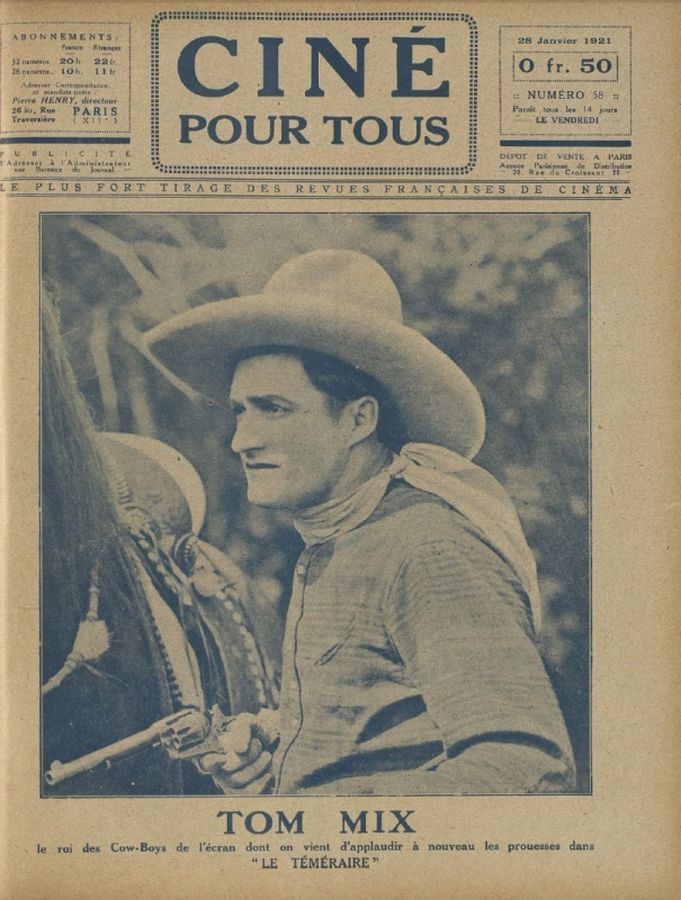 CINE POUR TOUS magazine side cover Issue 58 28 January 1921