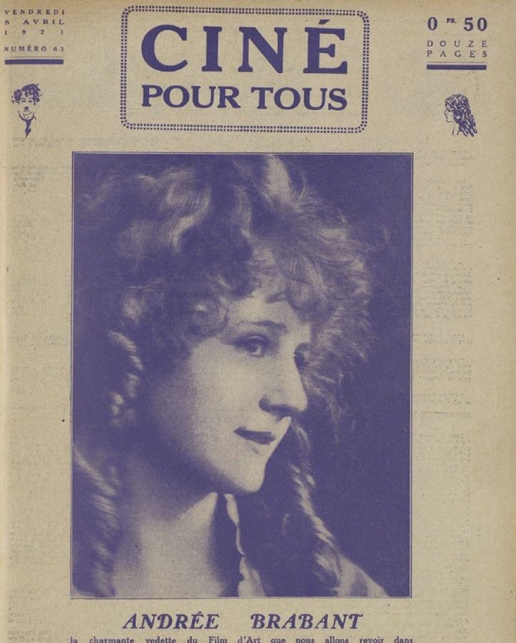 CINE POUR TOUS magazine side cover Issue 63 8 April 1921